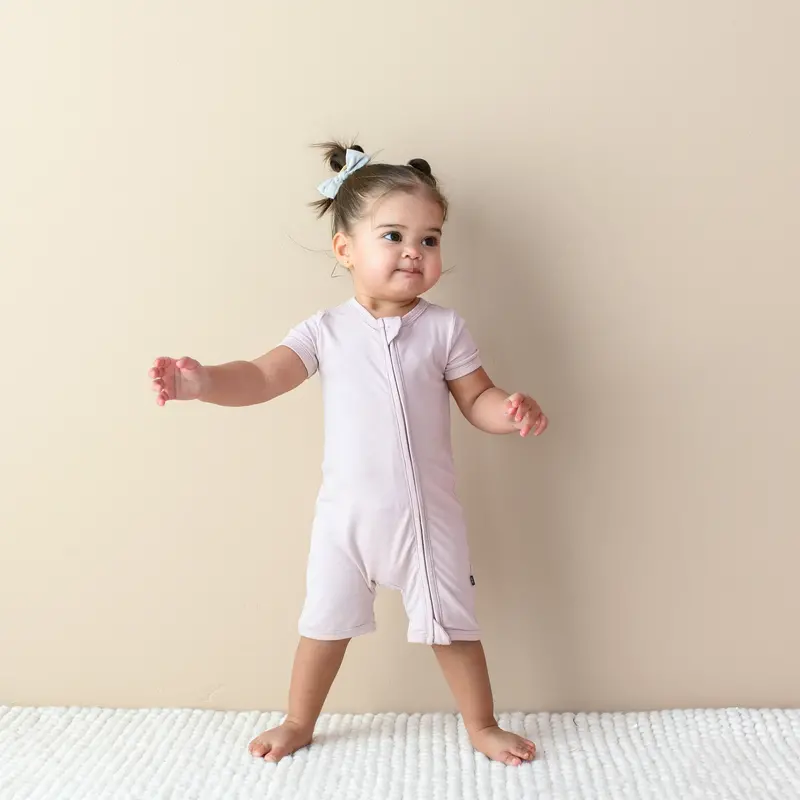 Zippered Shortall Romper In Blush 1