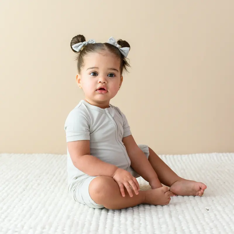 Zippered Shortall Romper In Oat 1
