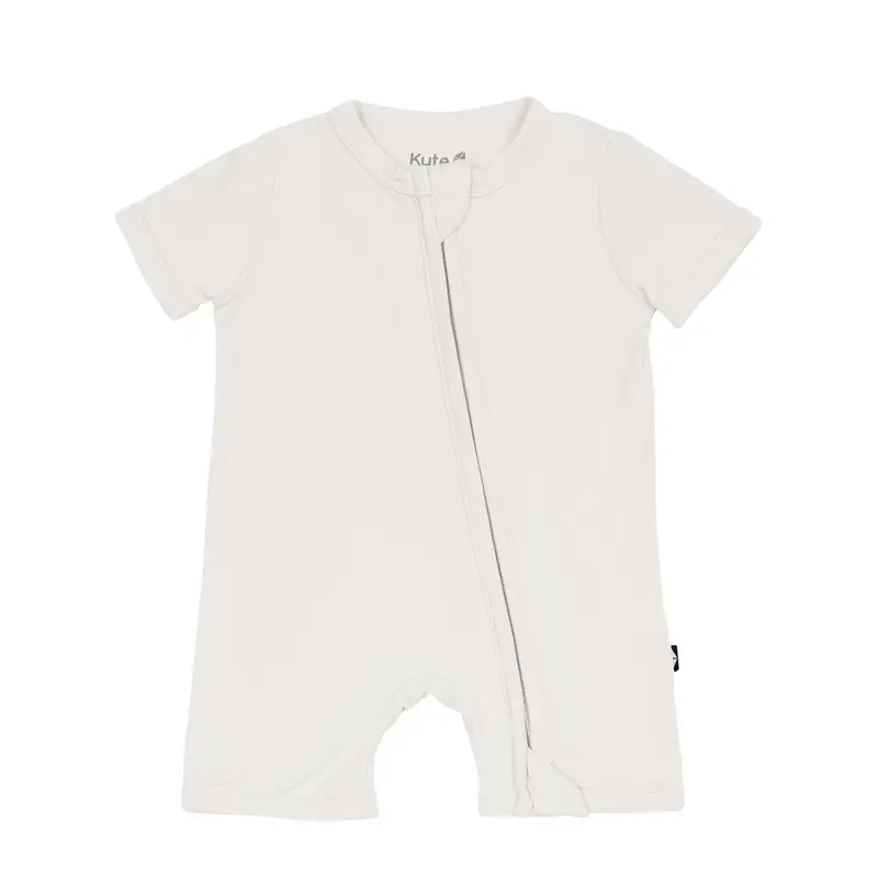 Zippered Shortall Romper In Oat 2