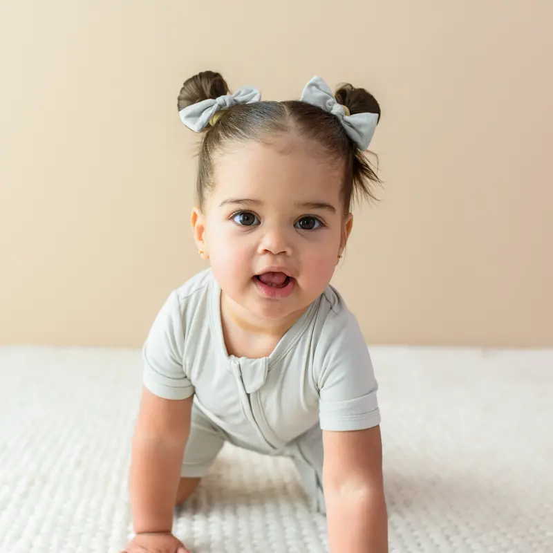 Zippered Shortall Romper In Oat 3
