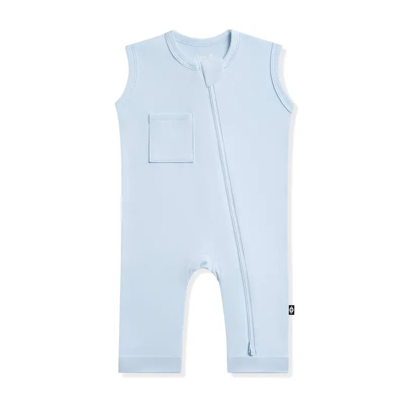 Zippered Sleeveless Romper In Breeze 2