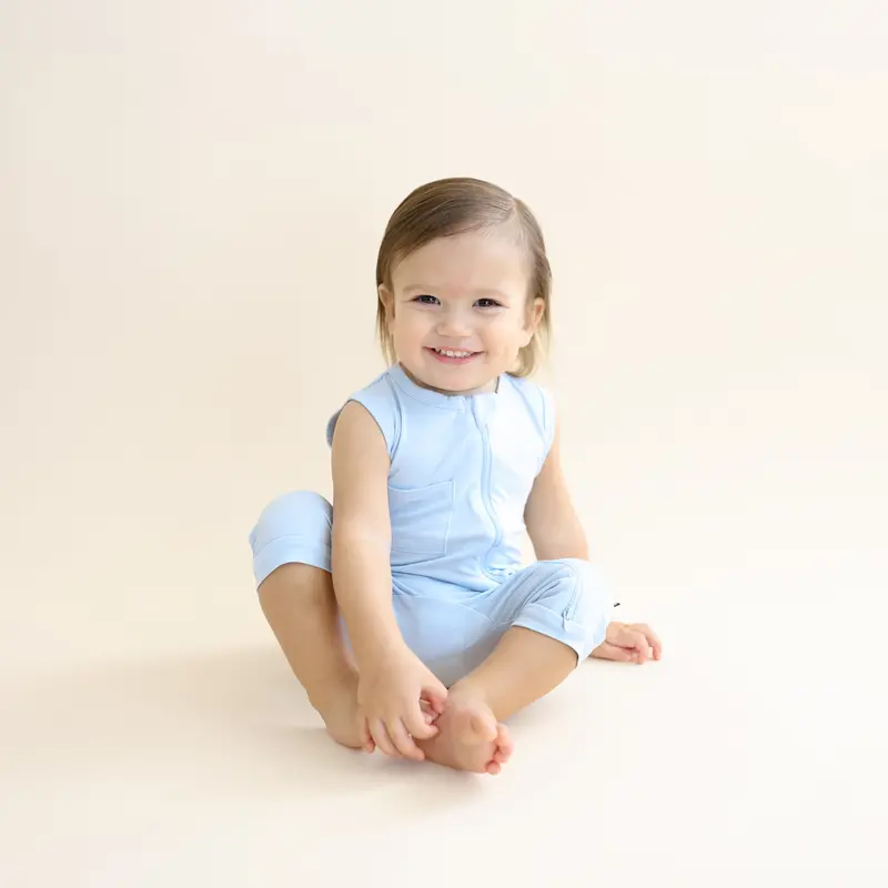 Zippered Sleeveless Romper In Breeze 4