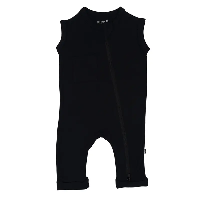 Zippered Sleeveless Romper In Midnight 2