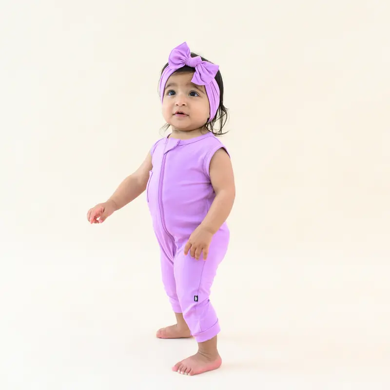 Zippered Sleeveless Romper In Poi 1