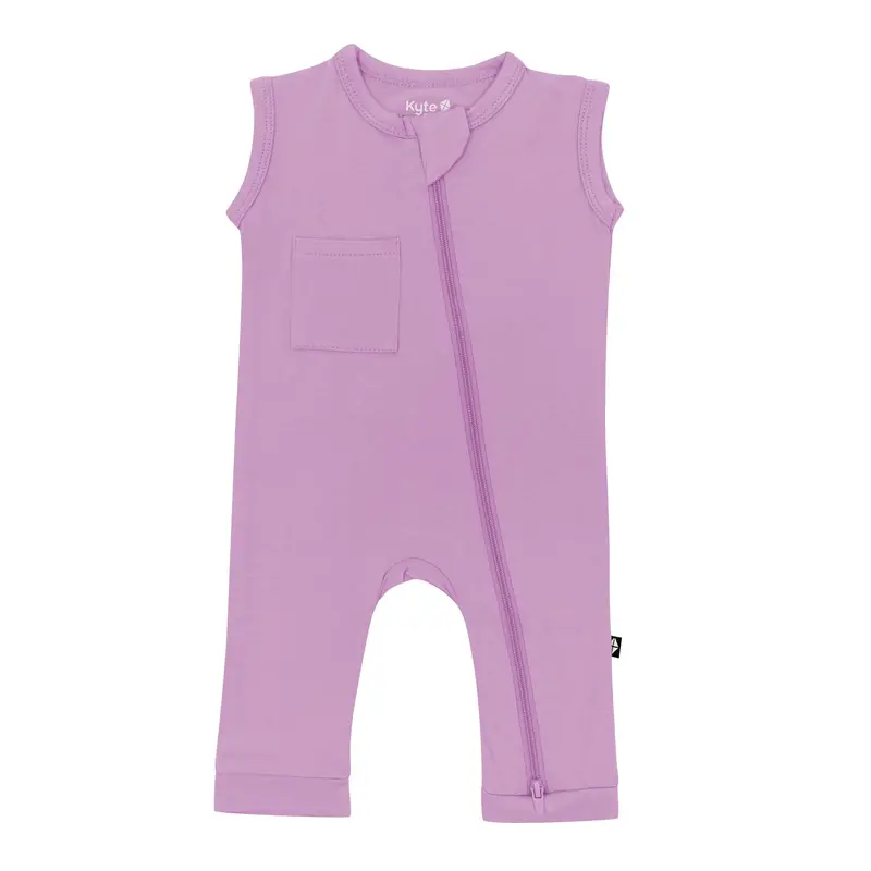 Zippered Sleeveless Romper In Poi 2
