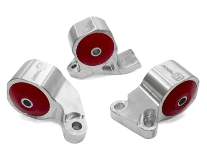 88–91 Honda Civic D-Series Aluminum Engine Mounts With 75A Silver Bushings (Cable-Style) 1