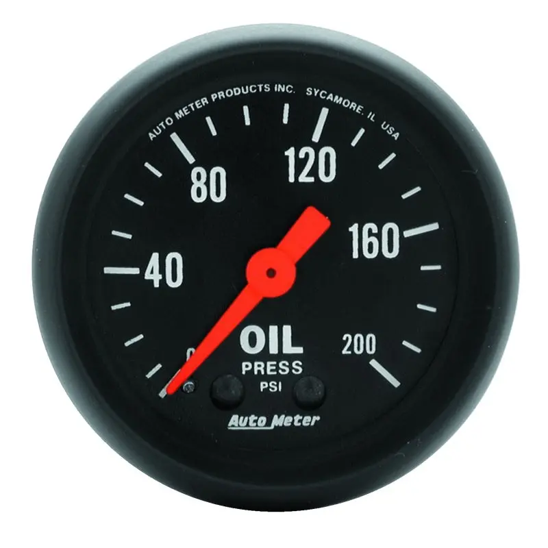 Autometer Z-Series Mechanical Oil Pressure Gauge – 52Mm, 0–200 Psi, Precision Analog Readout 1