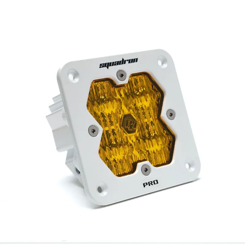 Baja Designs Squadron 2.0 Pro Led Wide Cornering Light – Flush Mount, Baja Amber With White Housing 1