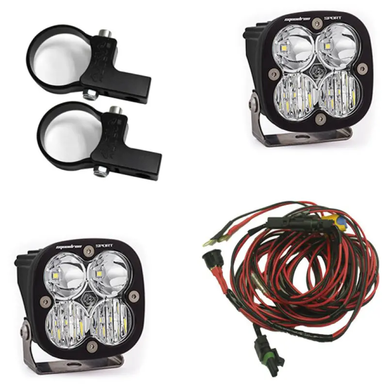 Baja Designs Squadron Sport Led Light Pods For Polaris — Includes 1.75" Harness & Horizontal Mount Kit 1