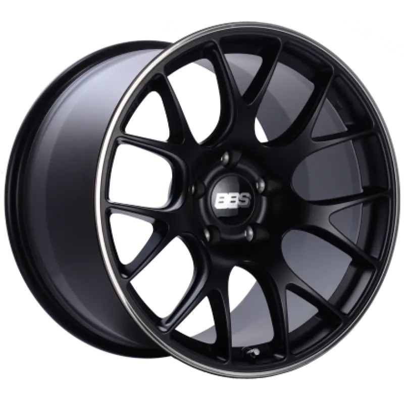 Bbs Ch-R 20X8.5 Inch Satin Black Alloy Wheel With Polished Lip – 5X114.3 Bolt Pattern, 38Mm Offset, 82Mm Hub Bore, Requires Pfs/Clip 1
