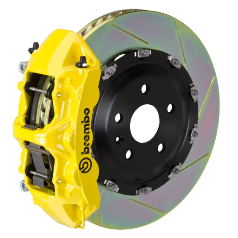 Brembo 18+ Model 3 Awd/Rwd Front Gt Bbk 6 Piston Cast 380X34 2Pc Rotor Slotted Type1-Yellow 1