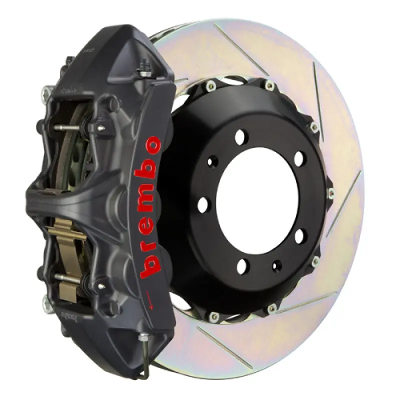 Brembo Front Big Brake Kit For 1999–2001 Nissan Skyline Gt-R (R34): 6-Piston Calipers, 355X32Mm Slotted 2-Piece Rotors – Black Finish 1