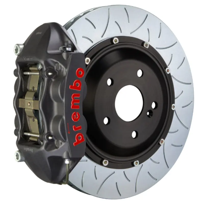 Brembo Gts Rear Big Brake Kit For 2006–2008 Audi Rs4 – 380X28Mm Two-Piece Slotted Rotors, 4-Piston Calipers (Black Finish) 1