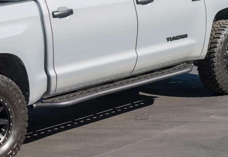 Cali Raised Rock Sliders For 2014–2021 Toyota Tundra – Step-Ed, No Kick-Out, Powder-Coated W/ Bedliner Texture 1