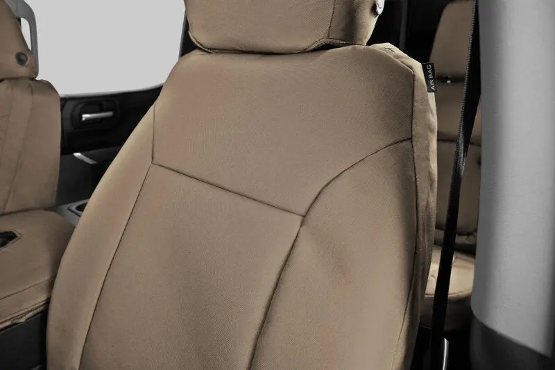 Covercraft Endura Precisionfit Front Row Seat Covers For 2012–2018 Dodge Ram — Tan/Tan 1
