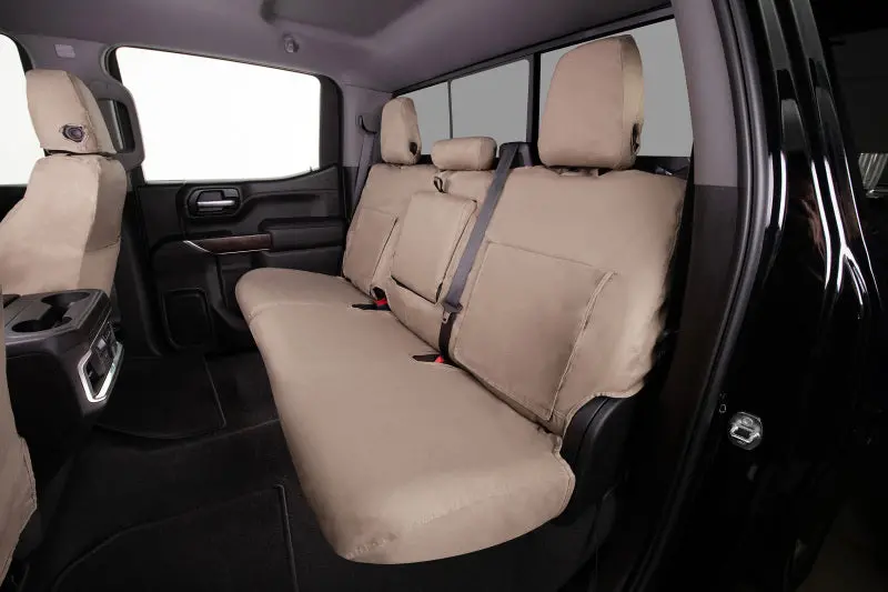 Covercraft Polycotton Seatsaver – Second Row Seat Covers For 2003–2013 Chevrolet Avalanche (Taupe) 1