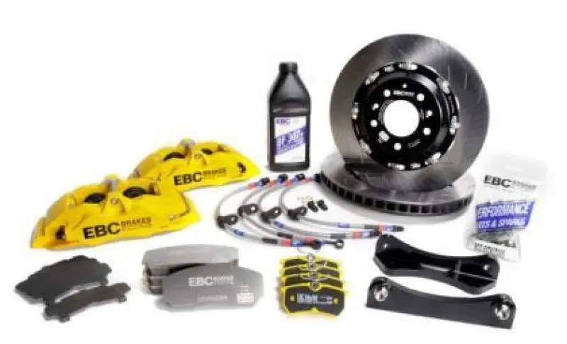 Ebc Racing Apollo-4 Yellow Front Big Brake Kit: 330Mm Rotors & Calipers For 2012–2020 Fiat 500 Abarth 1.4L Turbo 1