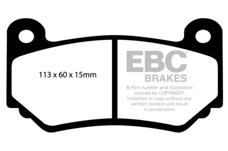 Ebc Yellowstuff Front Brake Pads For 2008–2011 Lotus Exige (1.8L Supercharged, 240 Hp) 1