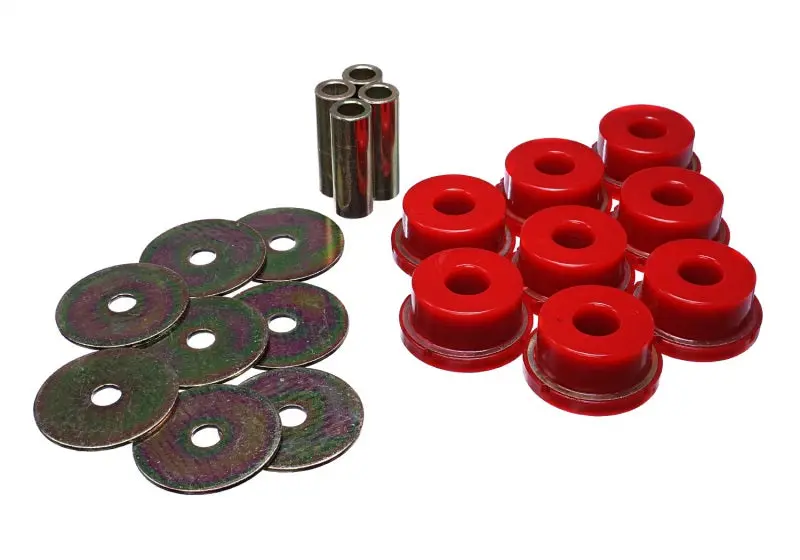 Energy Suspension Red Polyurethane Rear Subframe Bushing Kit For 2005–2009 Subaru Legacy 1