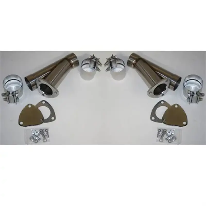 Granatelli 2-Inch Stainless Steel Dual Exhaust Cutout Kit – Manual Operation With Slip-Fit Band Clamp 1