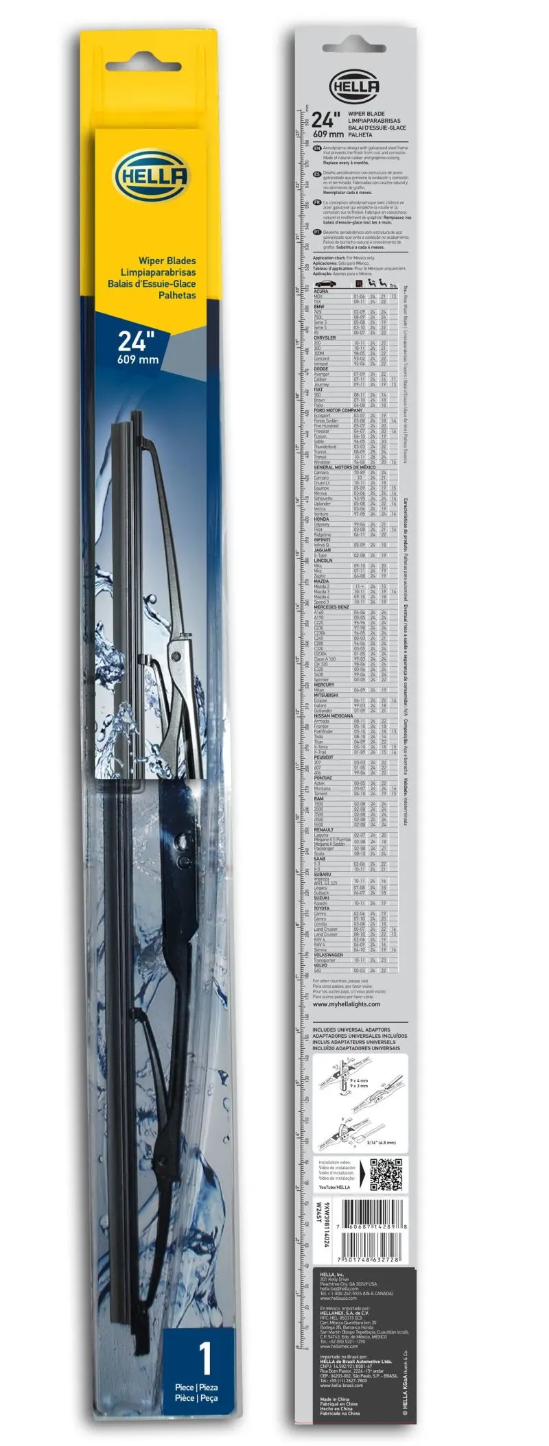 Hella 24-Inch Standard Beam Wiper Blade – Single Unit 1