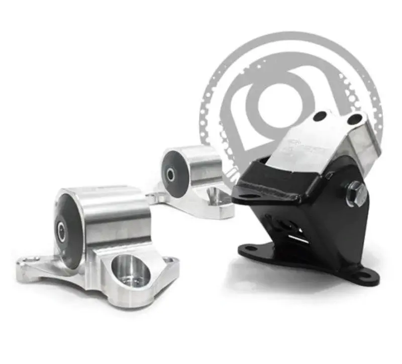 Innovative Motor Mounts For 1996–2000 Honda Civic B/D-Series – Black Aluminum, 60A Durometer Bushings, 3-Bolt Design 1