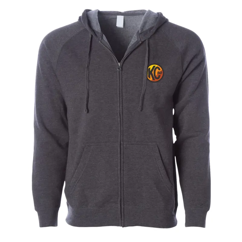 Kc Hilites Original Zip-Up Hoodie – Heather Gray, Large Size 1