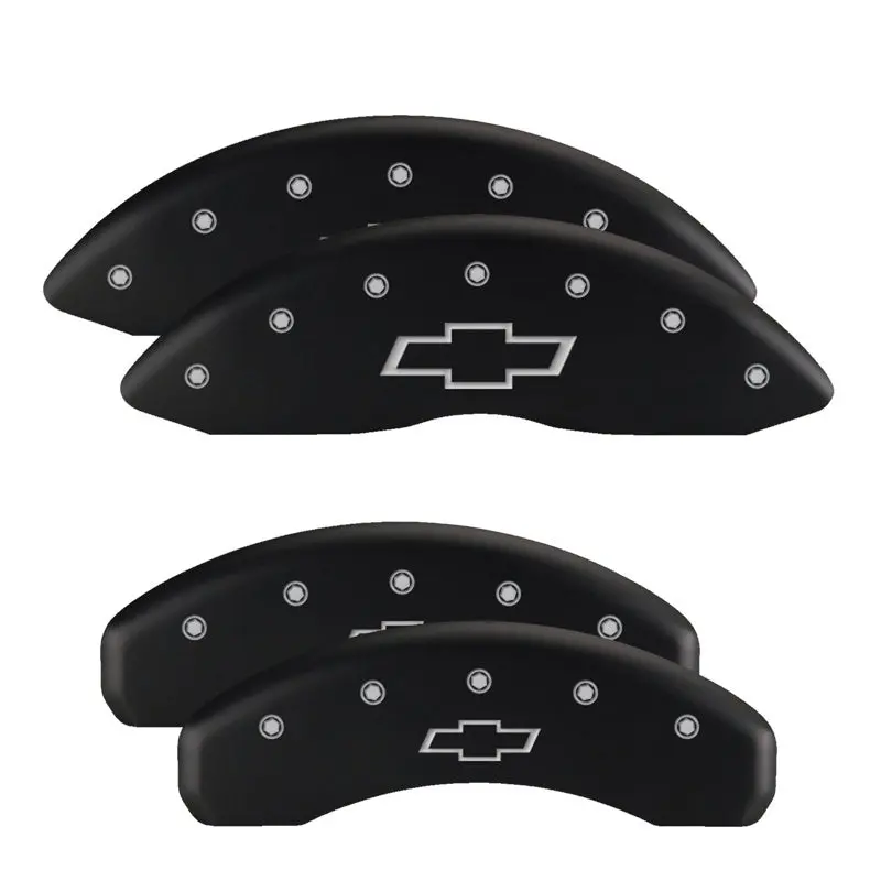 Mgp 100Th Anniversary Engraved Caliper Covers – Front & Rear, Black Finish With Silver Accents For 2019 Chevy Silverado 3500Hd 1