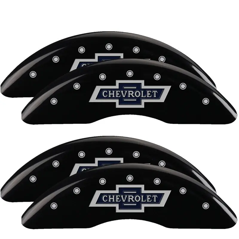 Mgp 100Th Anniversary Engraved Caliper Covers – Front & Rear, Black Finish With Silver Accents For 2019 Chevy Silverado 3500Hd 2