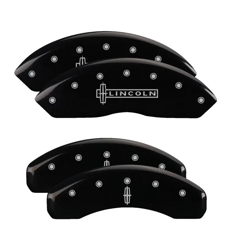 Mgp 4 Caliper Covers Engraved Front Lincoln Engraved Rear Star Logo Black Finish Silver Ch 1
