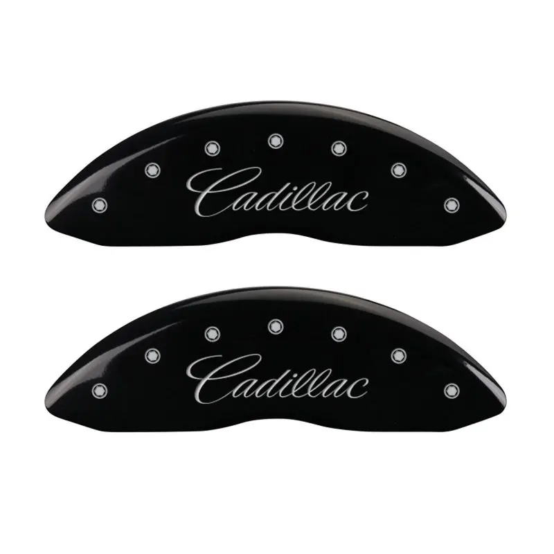 Mgp Engraved 4-Piston Caliper Covers – Front (Cursive) & Rear (Cts Logo), Black Finish With Silver Accent 2