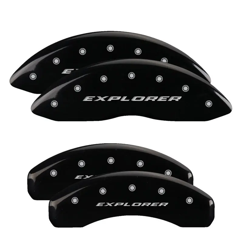 Mgp Engraved 4-Piston Caliper Covers – Front & Rear, Yellow Finish With Black Chrome Accents 2