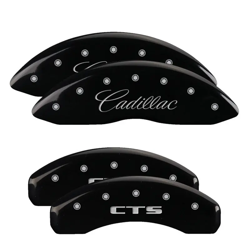 Mgp Engraved Caliper Covers — Front & Rear — For 2015 Cadillac Cts (Black Finish With Silver Chrome Accents) 1
