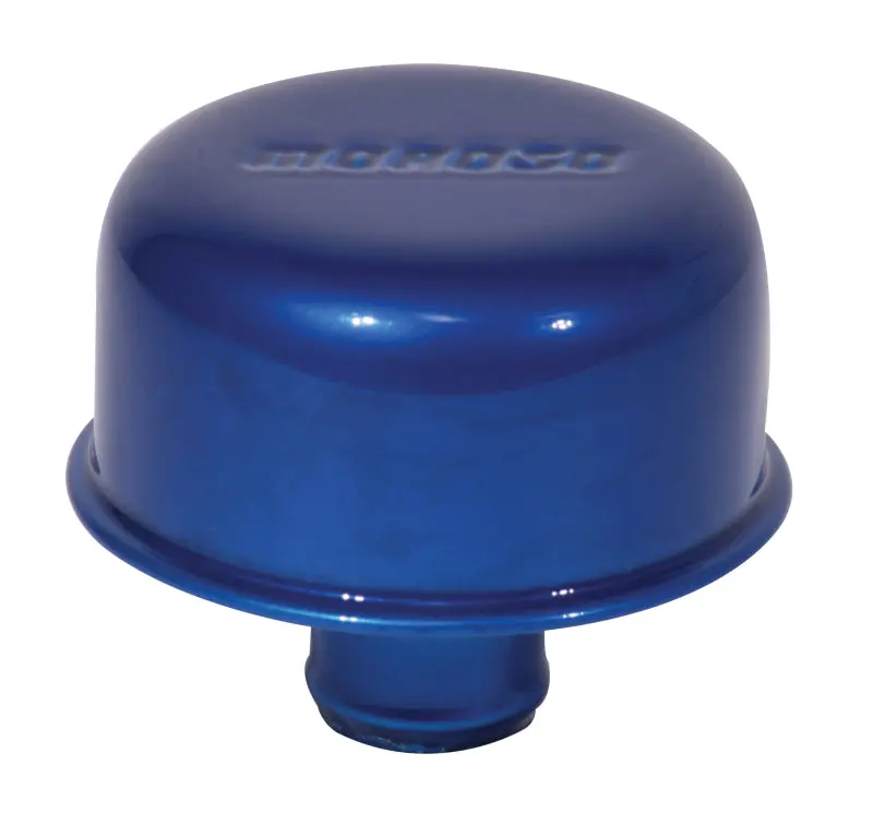 Moroso Valve Cover Breather - 1.22In Diameter - One Piece Push-In Type - Blue Powder Coat 1