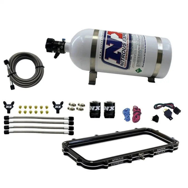 Nitrous Express Holley High Ram Plenum Nitrous Plate System – Includes 5-Lb Bottle 1