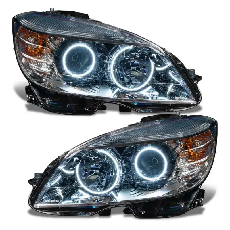 Oracle Pre-Assembled Chrome Headlights With Colorshift Technology For 2008–2011 Mercedes-Benz C-Class 1