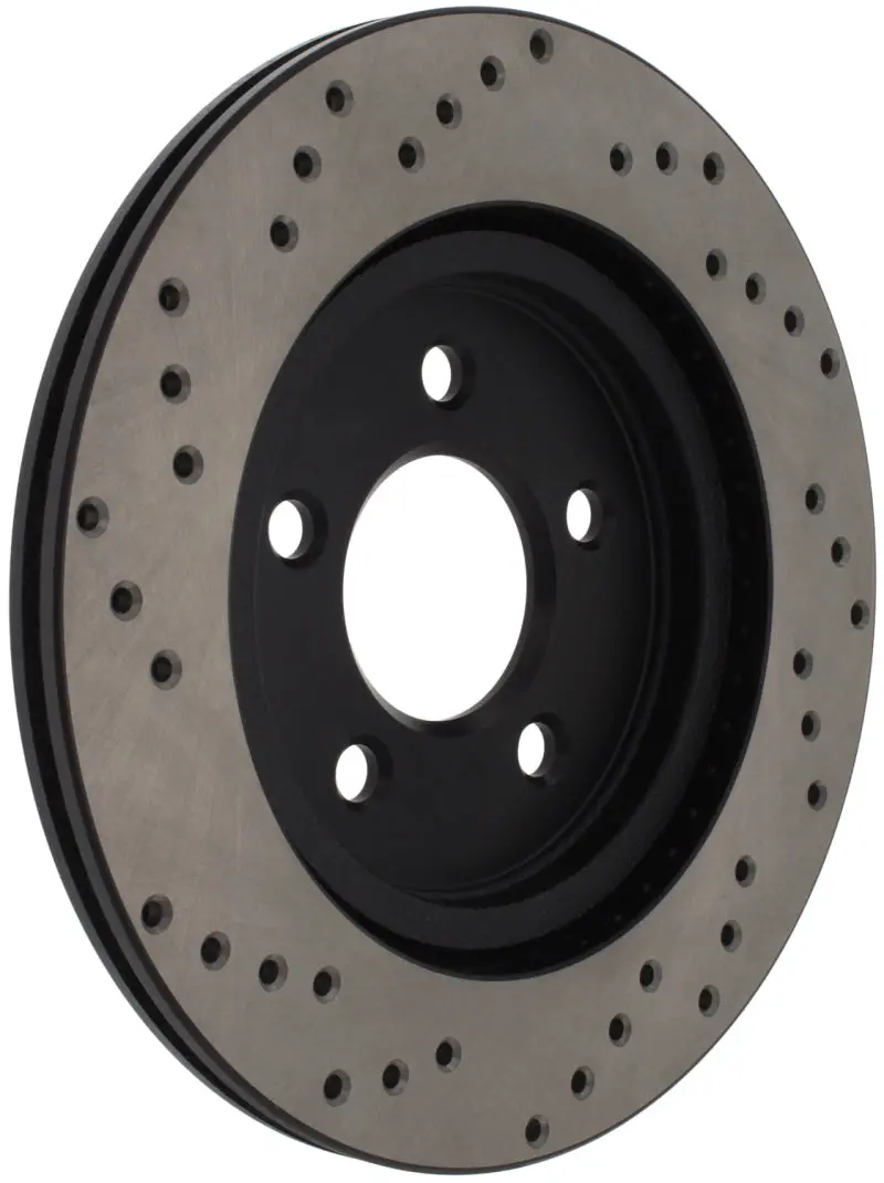 Stoptech Cross-Drilled Rear Brake Rotor – Left Side For 2005–2010 Ford Mustang V6 & Gt Models 1