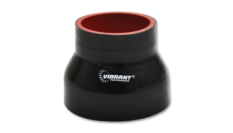 Vibrant 4 Ply Reinforced Silicone Transition Connector - 2.5In I.D. X 3In I.D. X 3In Long (Black) 1