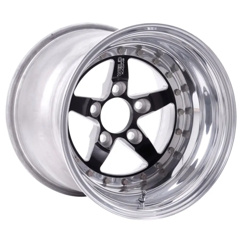 Weld Weldstar Non-Beadlock Drag Wheel – 15X12 Inches, 5X4.75 Bolt Pattern, 3.5-Inch Backspace, Black Finish 1